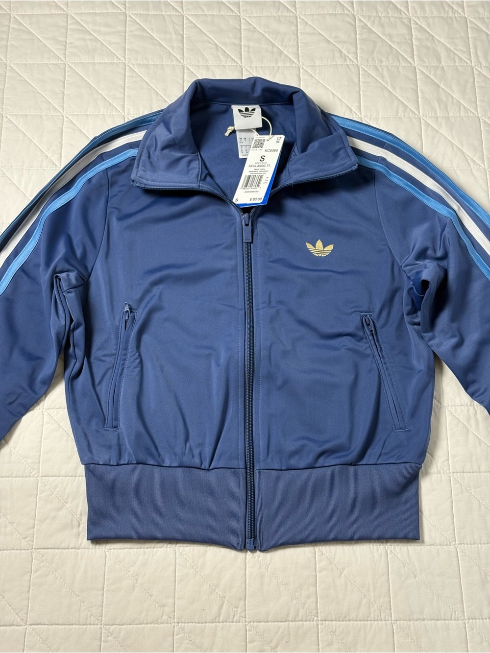 Adidas Originals Firebird Classic Track Top Blue/Light Blue - Women Small NWT